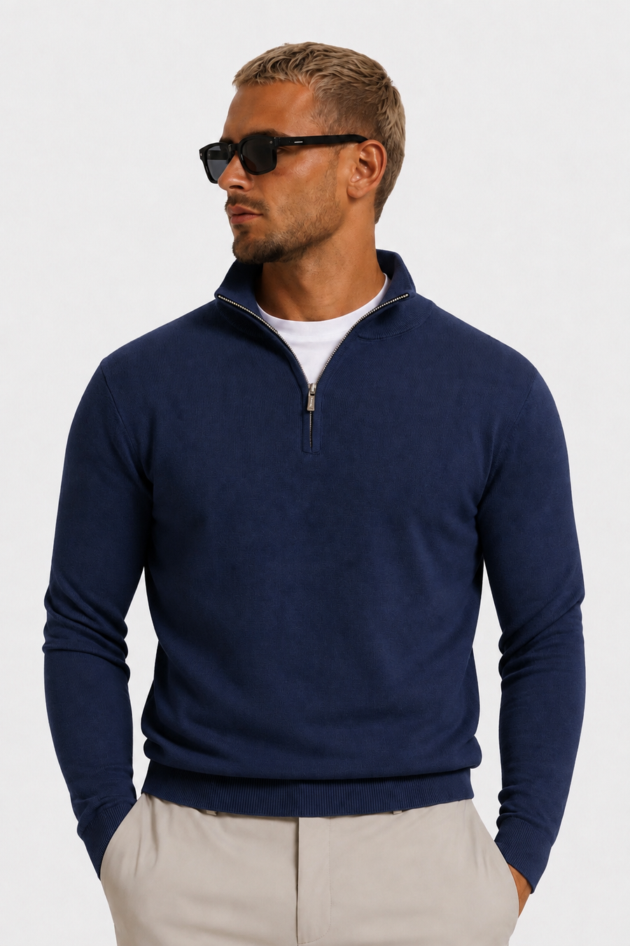THE SANTONI QUARTER ZIP SWEATER